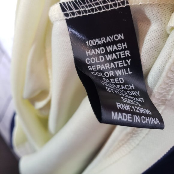 Mini Sun Dress Lace Navy White Floral Embroidered Wedding Guest Loposh Women's - Picture 12 of 12